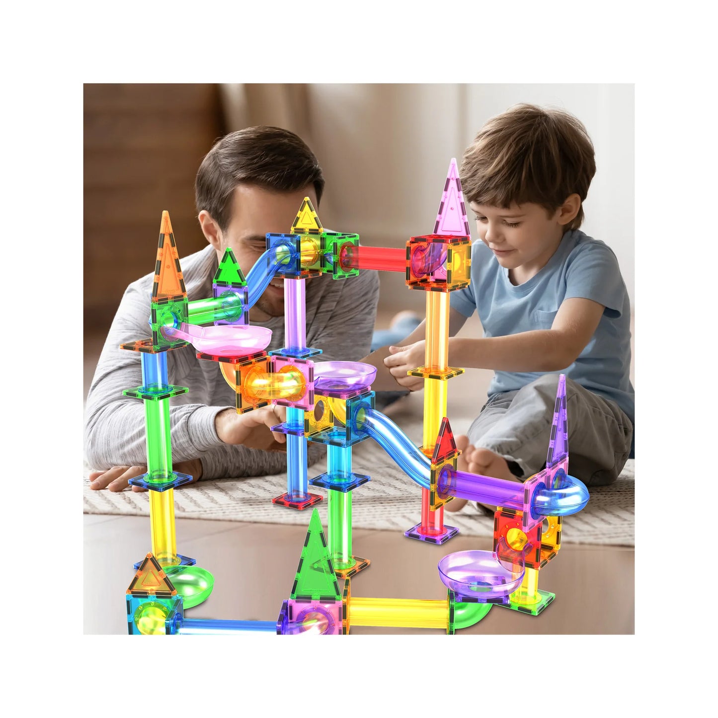 PicassoTiles 150pc Magnetic Marble Run Building Set