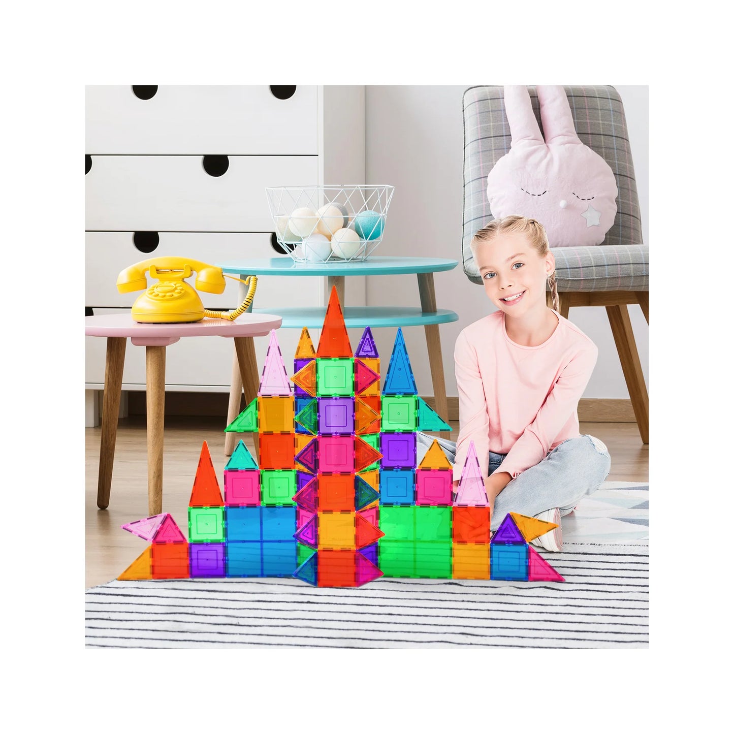 PicassoTiles 101pc Magnetic Tile Classic Building Blocks
