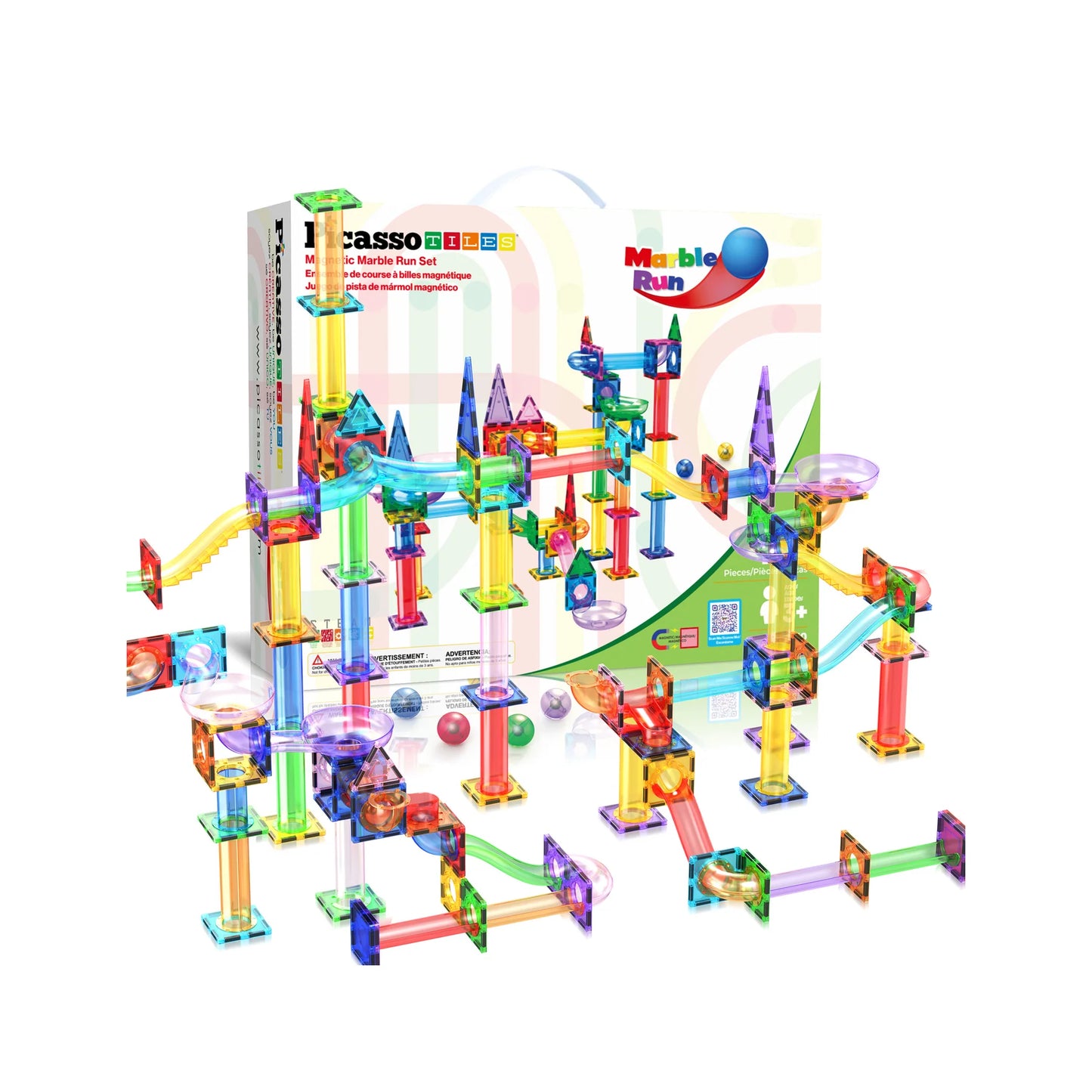 PicassoTiles 150pc Magnetic Marble Run Building Set